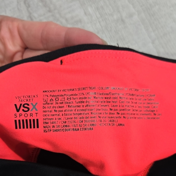 Victoria's secret sport Black Leggings with Bright Orange VSX Logo - Picture 4 of 7